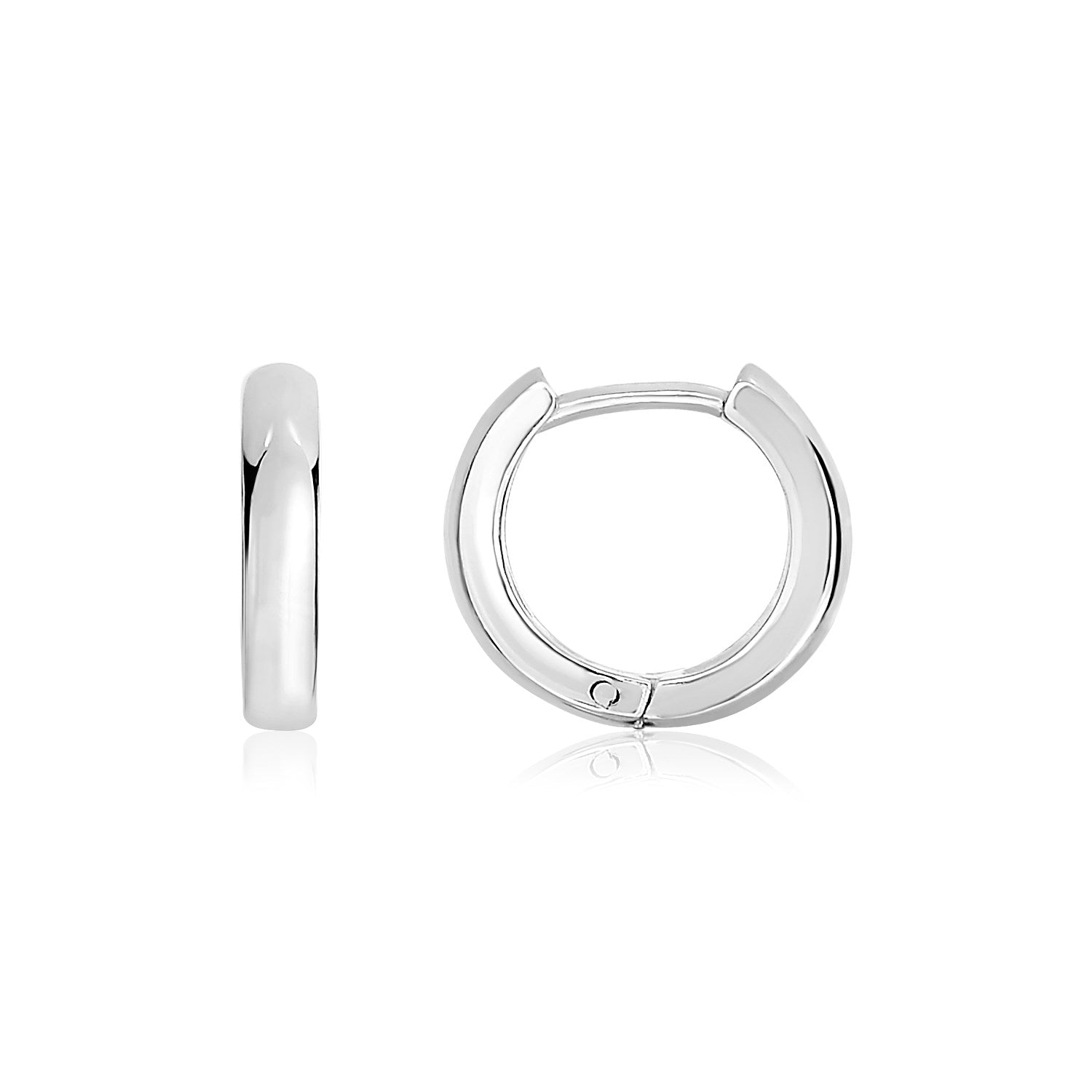 Sterling Silver Polished Hoop Earrings(4x14mm)