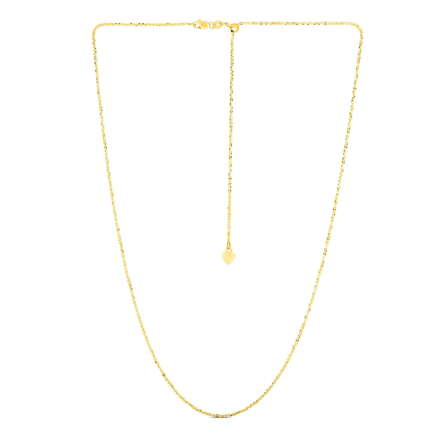 14k Yellow Gold Adjustable Sparkle Chain 1.5mm