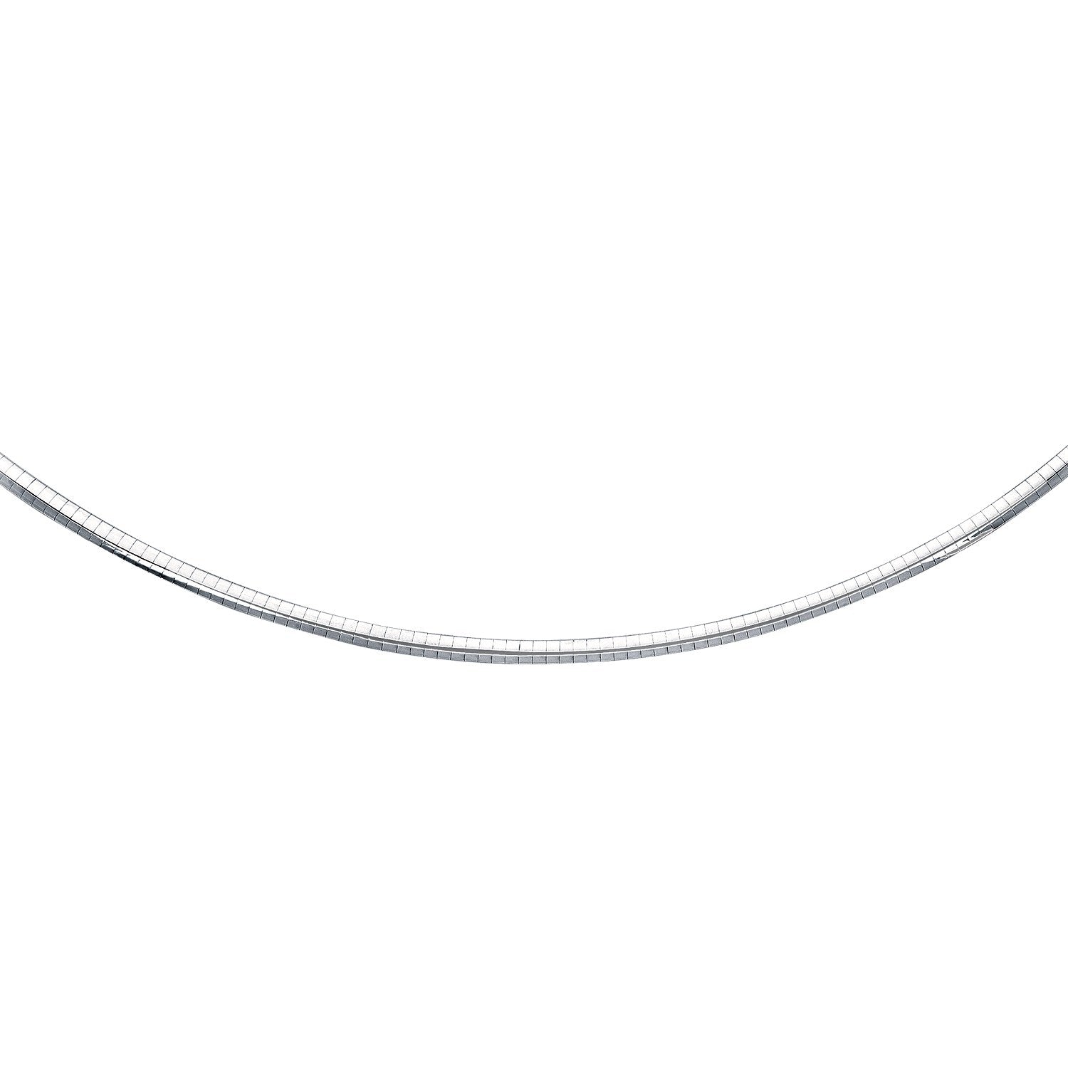 Chaîne en or blanc 14 carats au design Omega classique (4 mm)