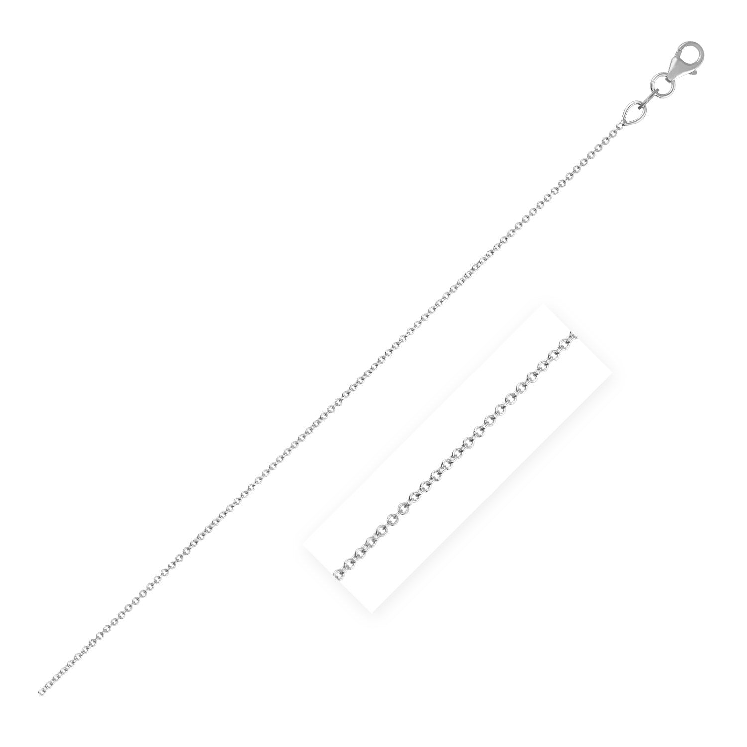 Chaîne forçat double extensible en or blanc 14 carats (1,0 mm)