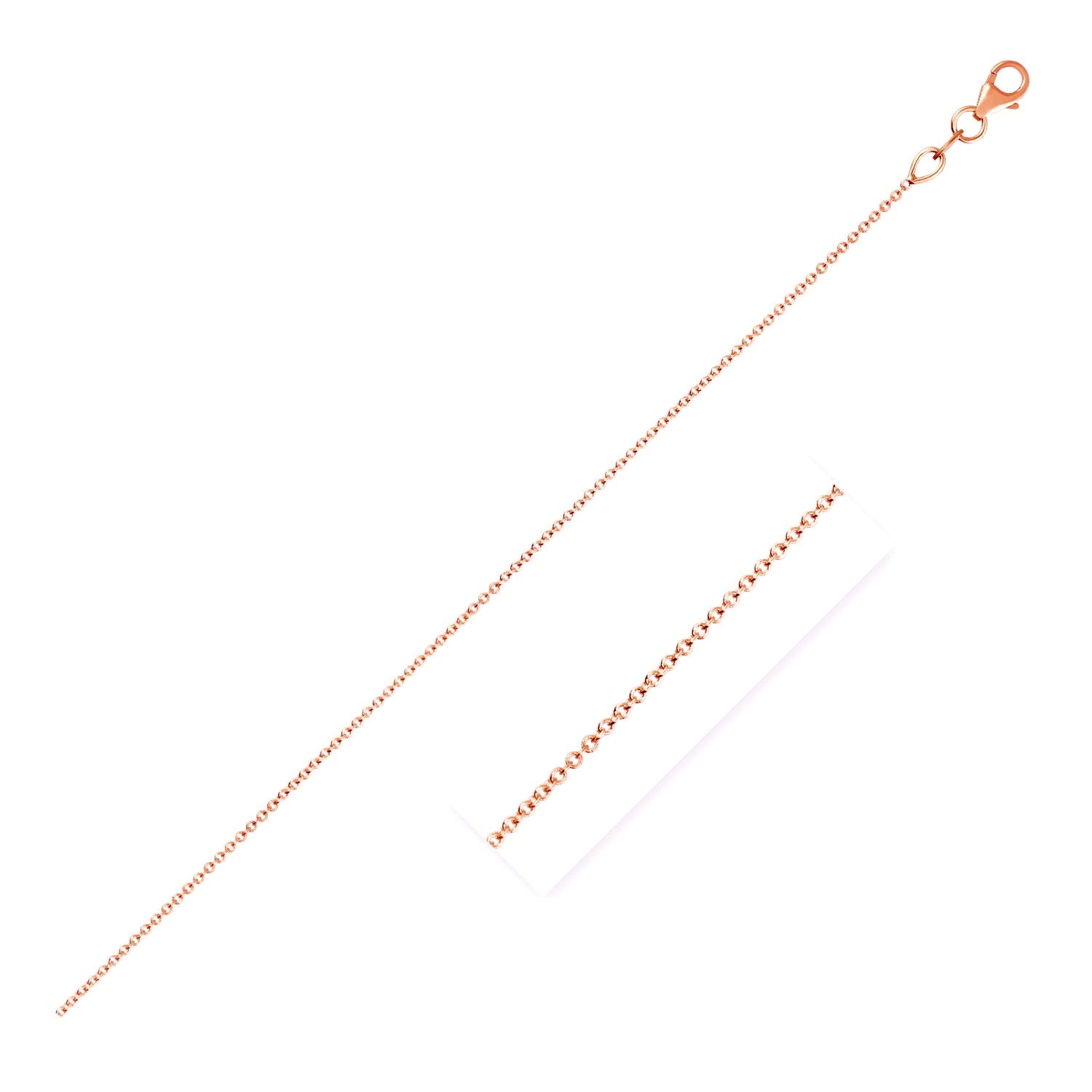 Chaîne forçat double extensible en or rose 14 carats (1,0 mm)