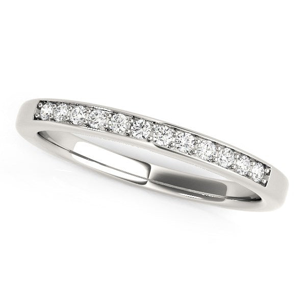 Alliance avec diamants en or blanc 14 carats (1/8 carat au total)