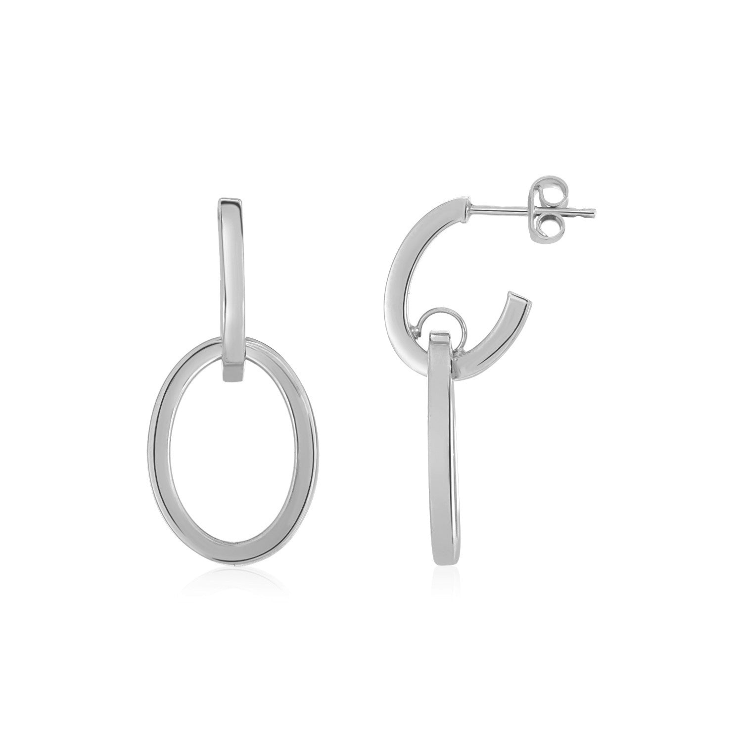 Boucles d'oreilles créoles entrelacées en or blanc 14 carats