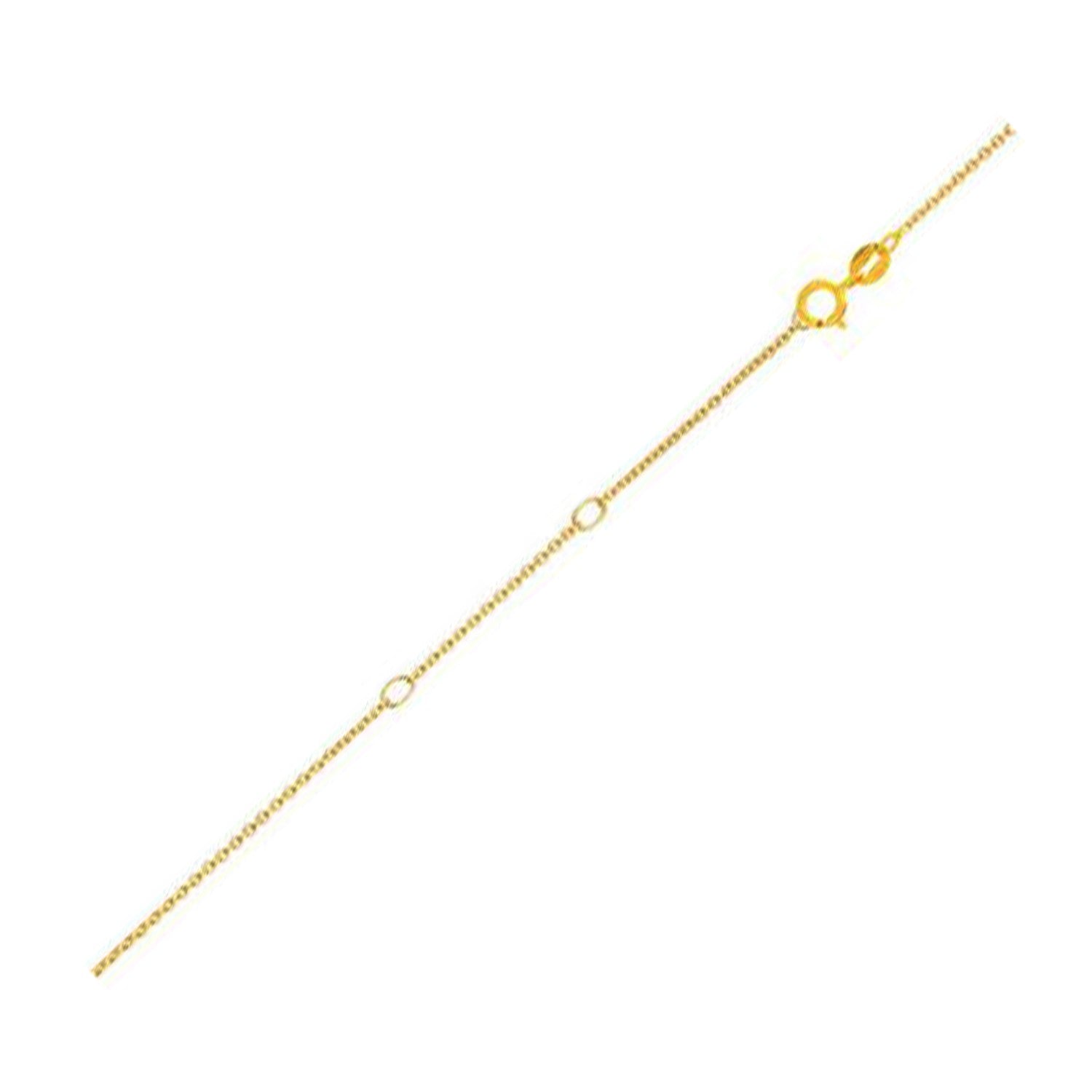 Chaîne forçat double extensible taille diamant en or jaune 14 carats (0,80 mm)