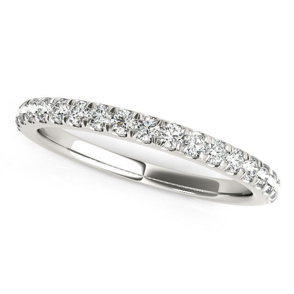 Anillo de bodas de diamantes en montura pavé de oro blanco de 14 k (1/4 quilates)