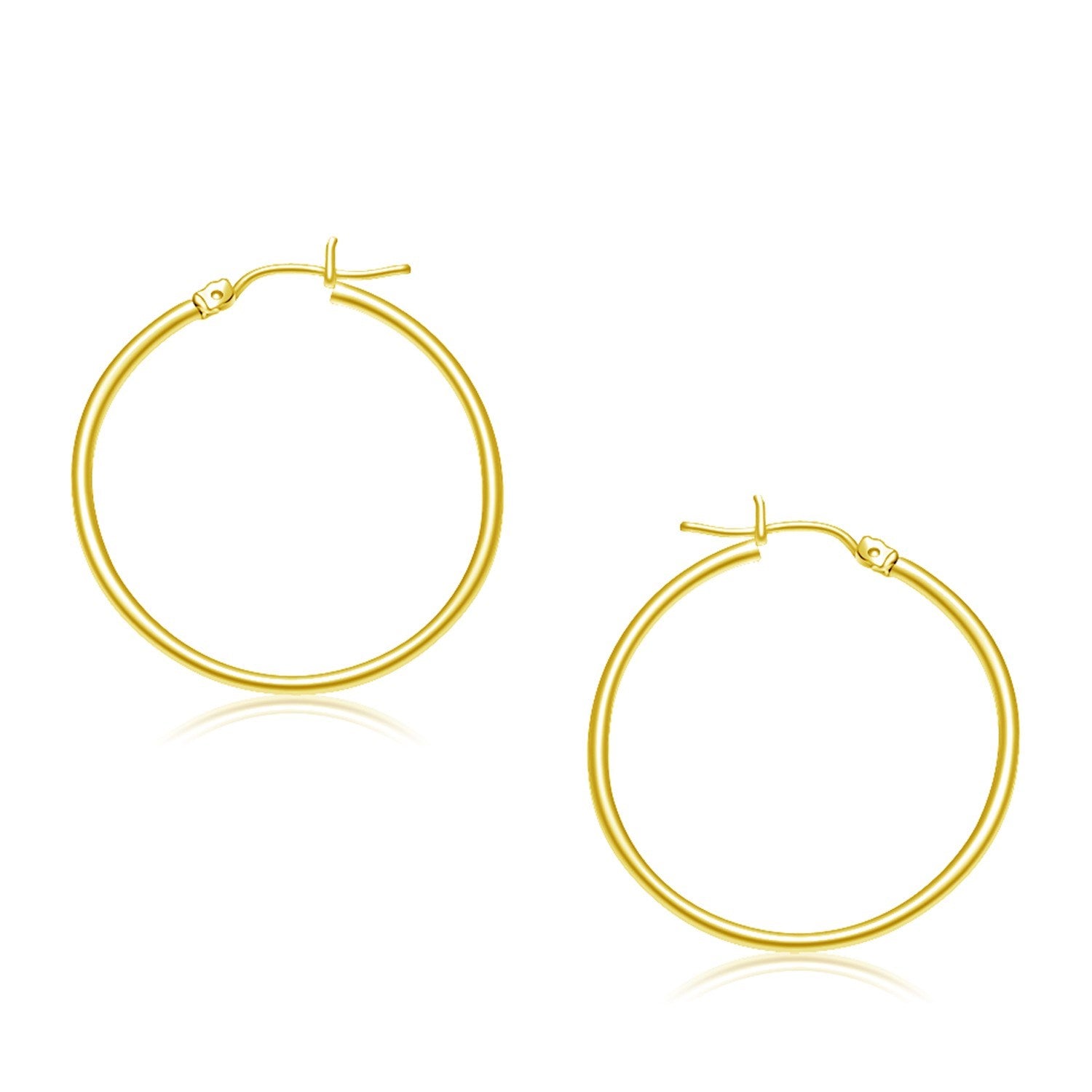 Aretes tipo argolla de oro amarillo de 10 k pulido (30 mm)