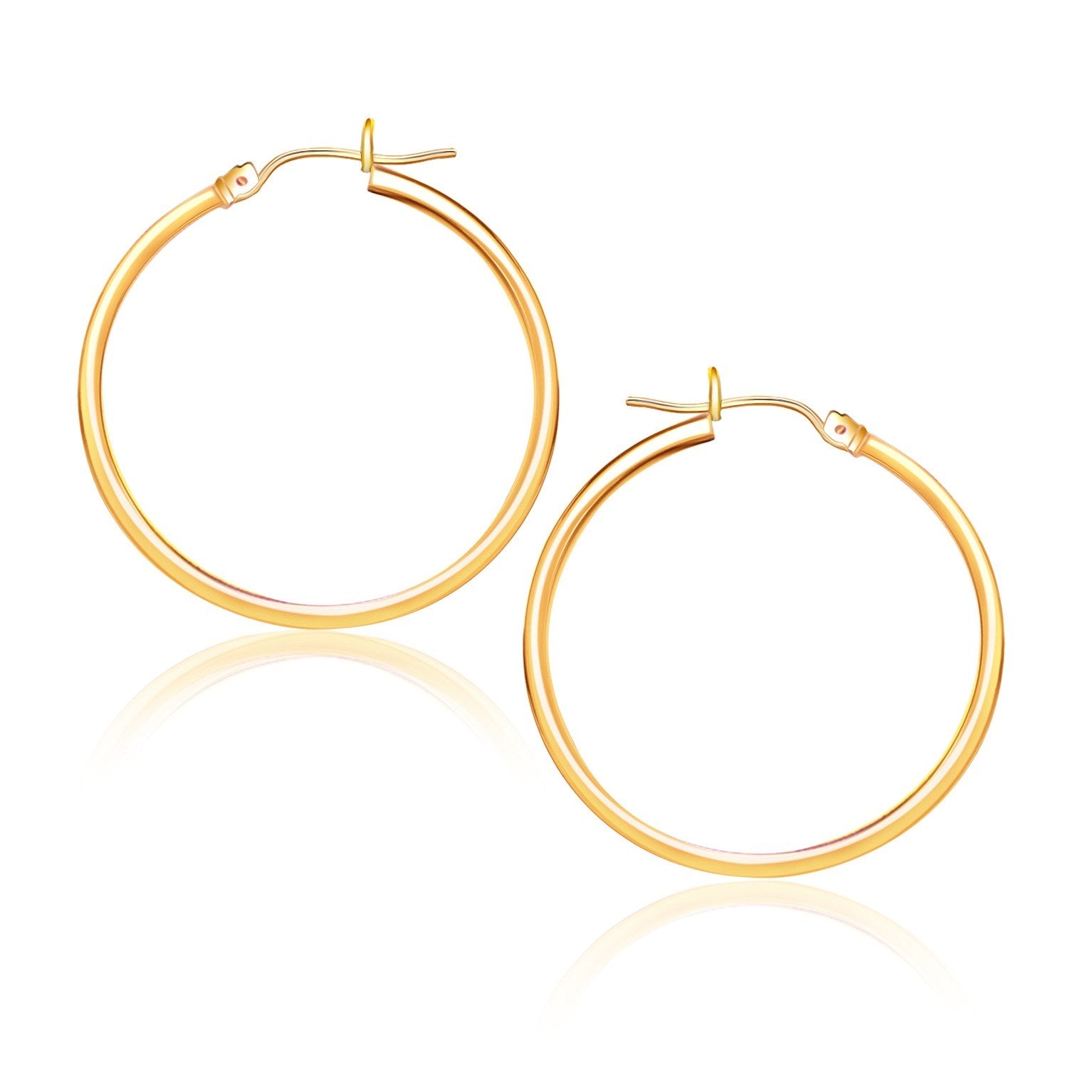 Aretes tipo argolla de oro amarillo de 10 k pulido (25 mm)