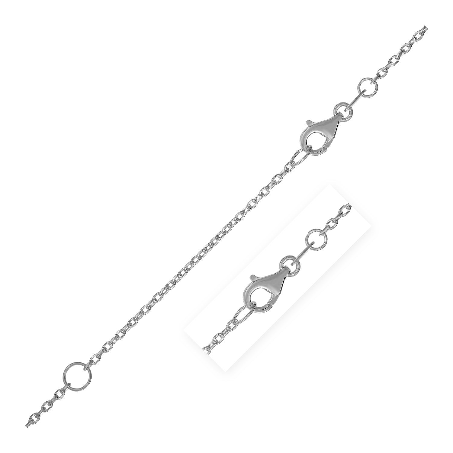 Chaîne forçat extensible en or blanc 14 carats (1,2 mm)