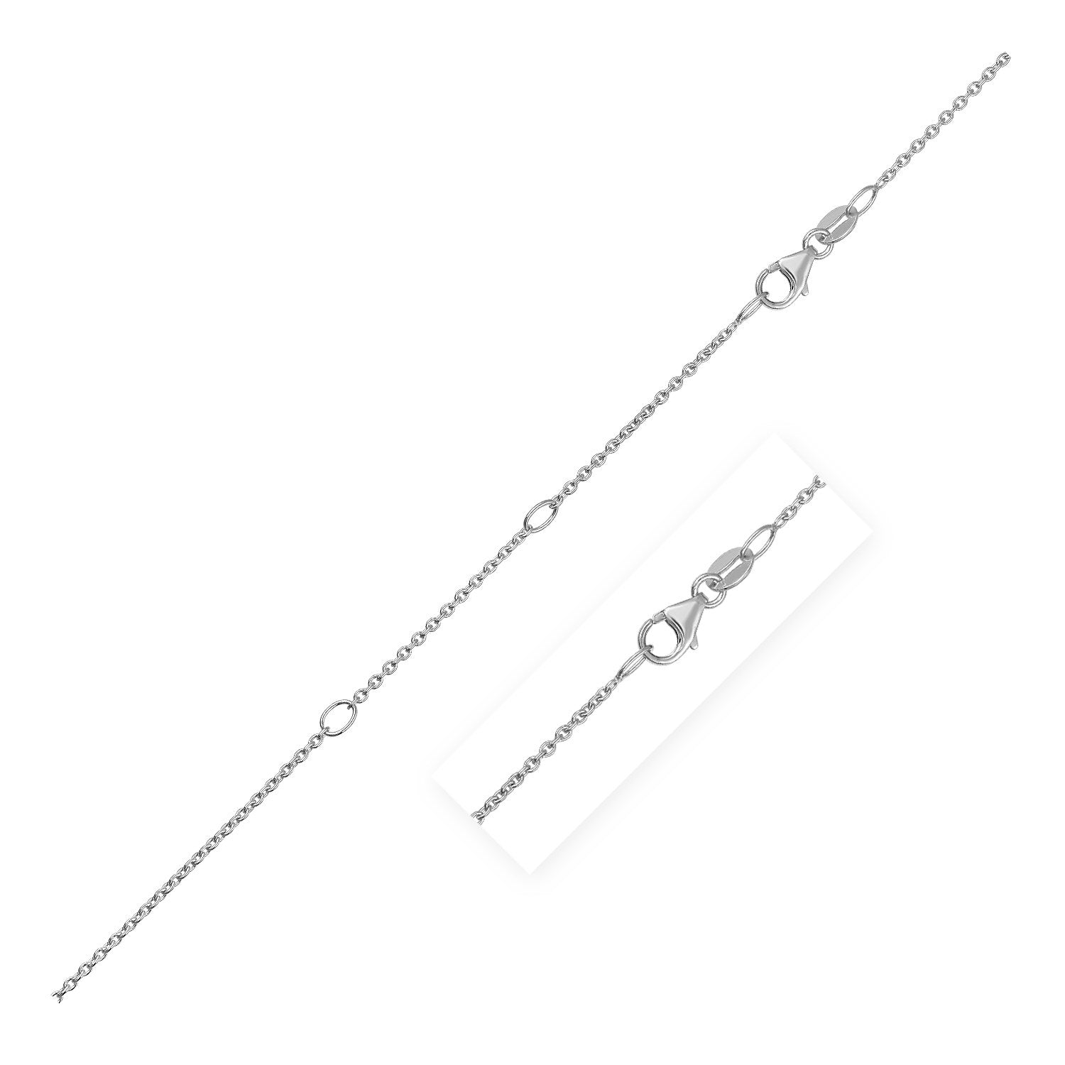 Chaîne forçat double extensible en or blanc 14 carats (1,2 mm)
