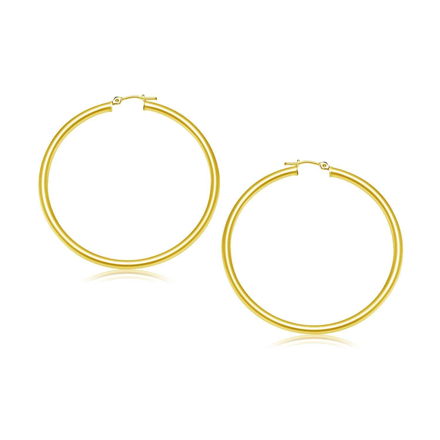 Aretes tipo argolla de oro amarillo de 10 k pulido (30 mm)