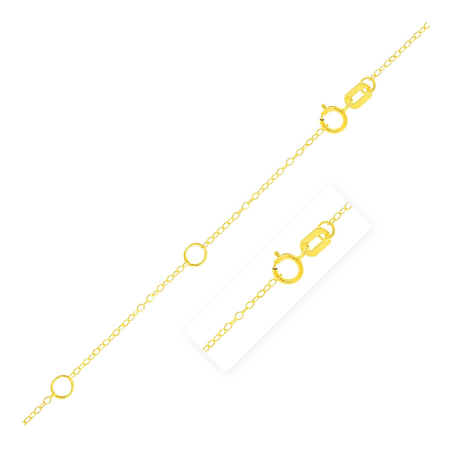 Chaîne Piatto double extensible en or jaune 14 carats (1,2 mm)