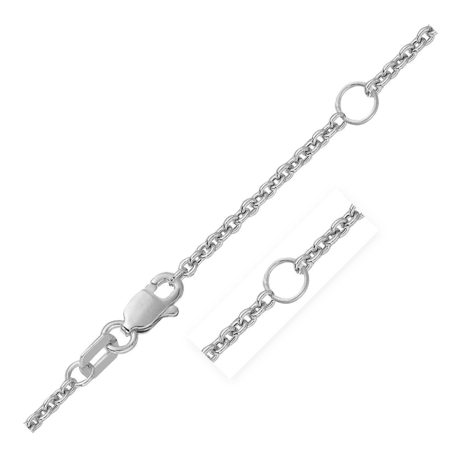 Chaîne forçat double extensible en or blanc 14 carats (1,9 mm)