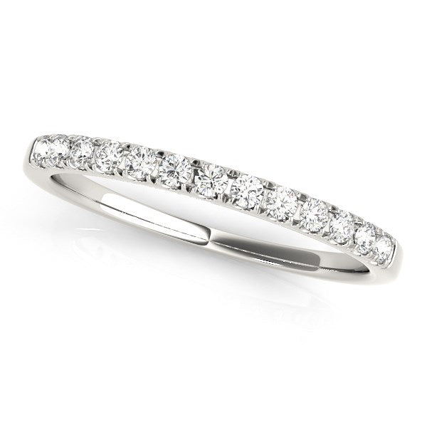 Anillo de bodas de diamantes atemporales en oro blanco de 14 k (1/5 quilates)