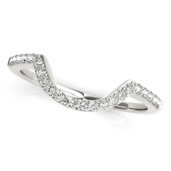 Alliance en diamant incurvé en or blanc 14 carats (1/3 carat au total)