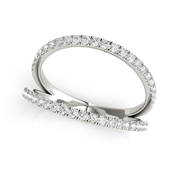Bague fendue en or blanc 14 carats avec diamants (1/4 carat au total)