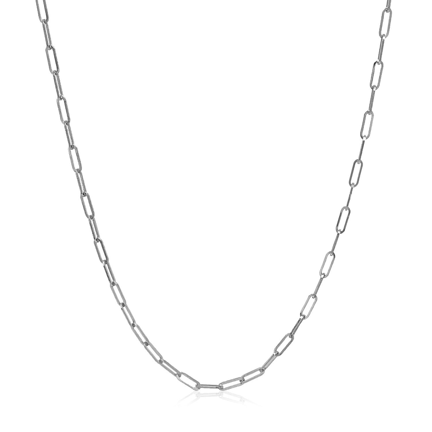 Chaîne trombone réglable en or blanc 14 carats 1,5 mm