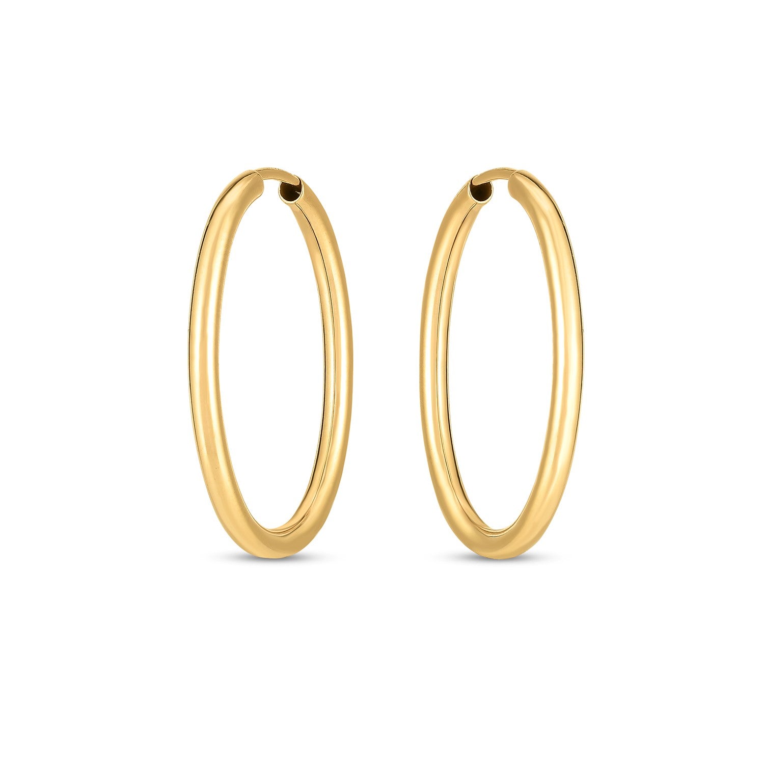 14k Yellow Gold Endless Oval Hoop Earrings