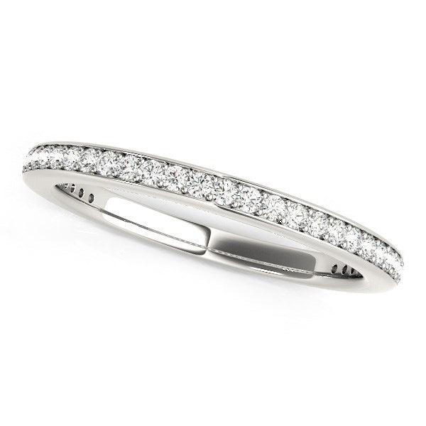 Anillo de bodas de oro blanco de 14 k con diamantes redondos (1/4 quilates)