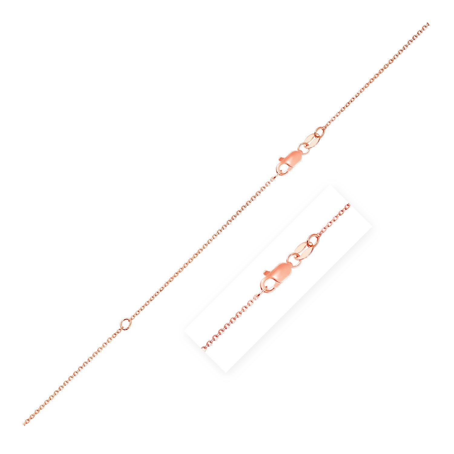Chaîne forçat extensible en or rose 14 carats (0,8 mm)