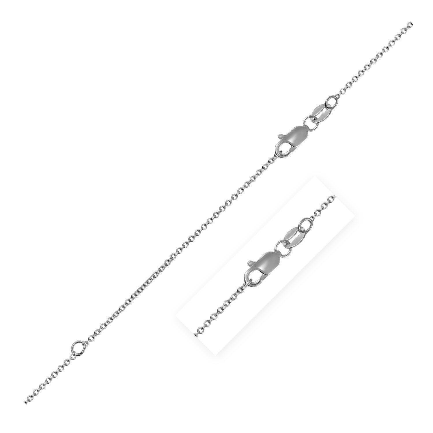 Chaîne forçat extensible en or blanc 14 carats (1,0 mm)