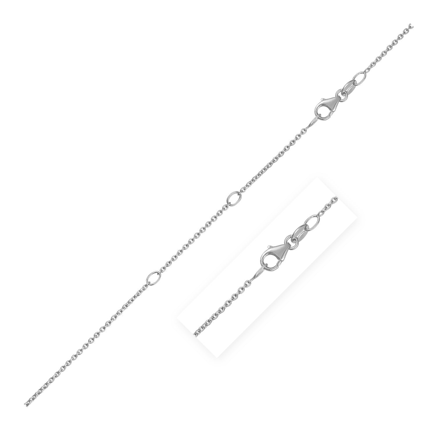 Chaîne forçat double extensible taille diamant en or blanc 14 carats (1,2 mm)