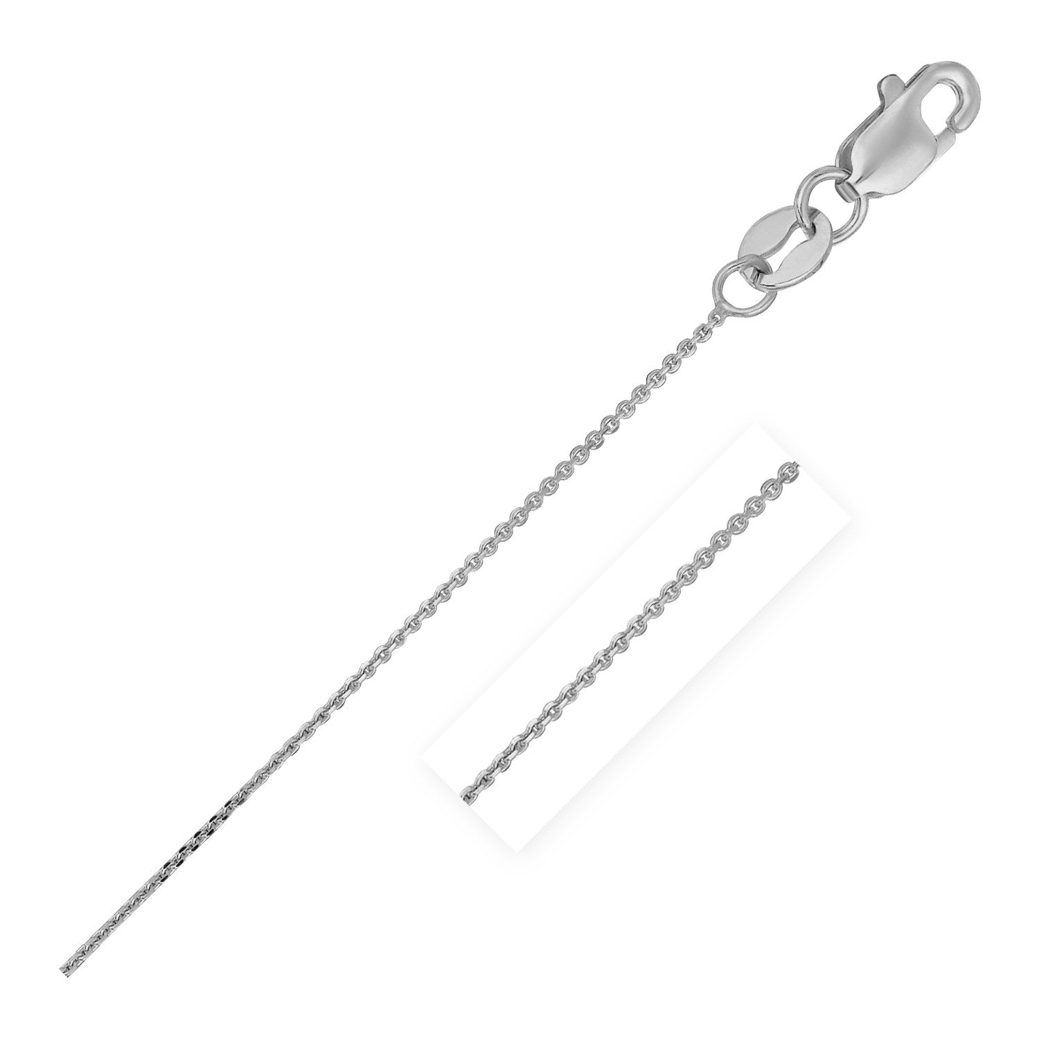 Chaîne à maillons câblés en or blanc 14 carats 0,5 mm