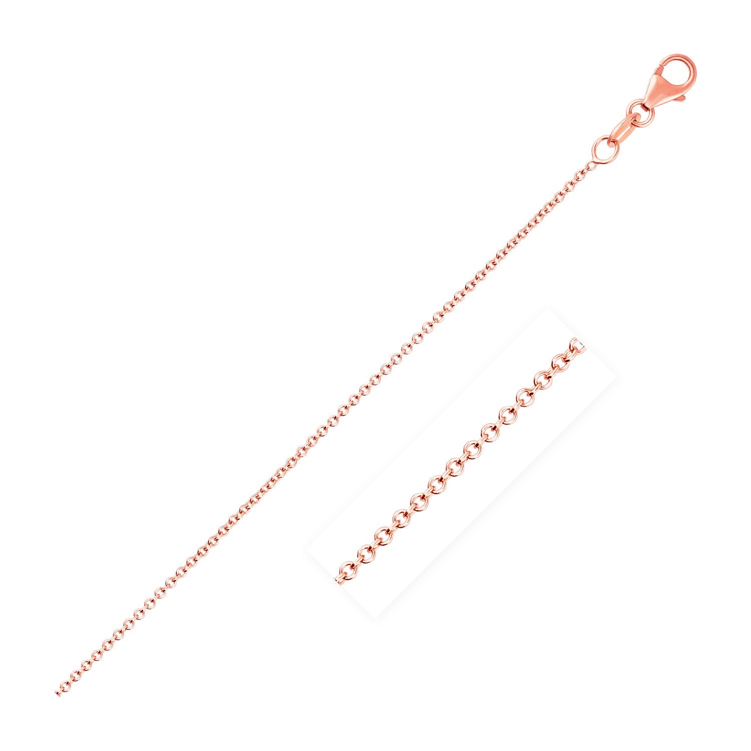 Chaîne à maillons ronds en or rose 14 carats 1,1 mm
