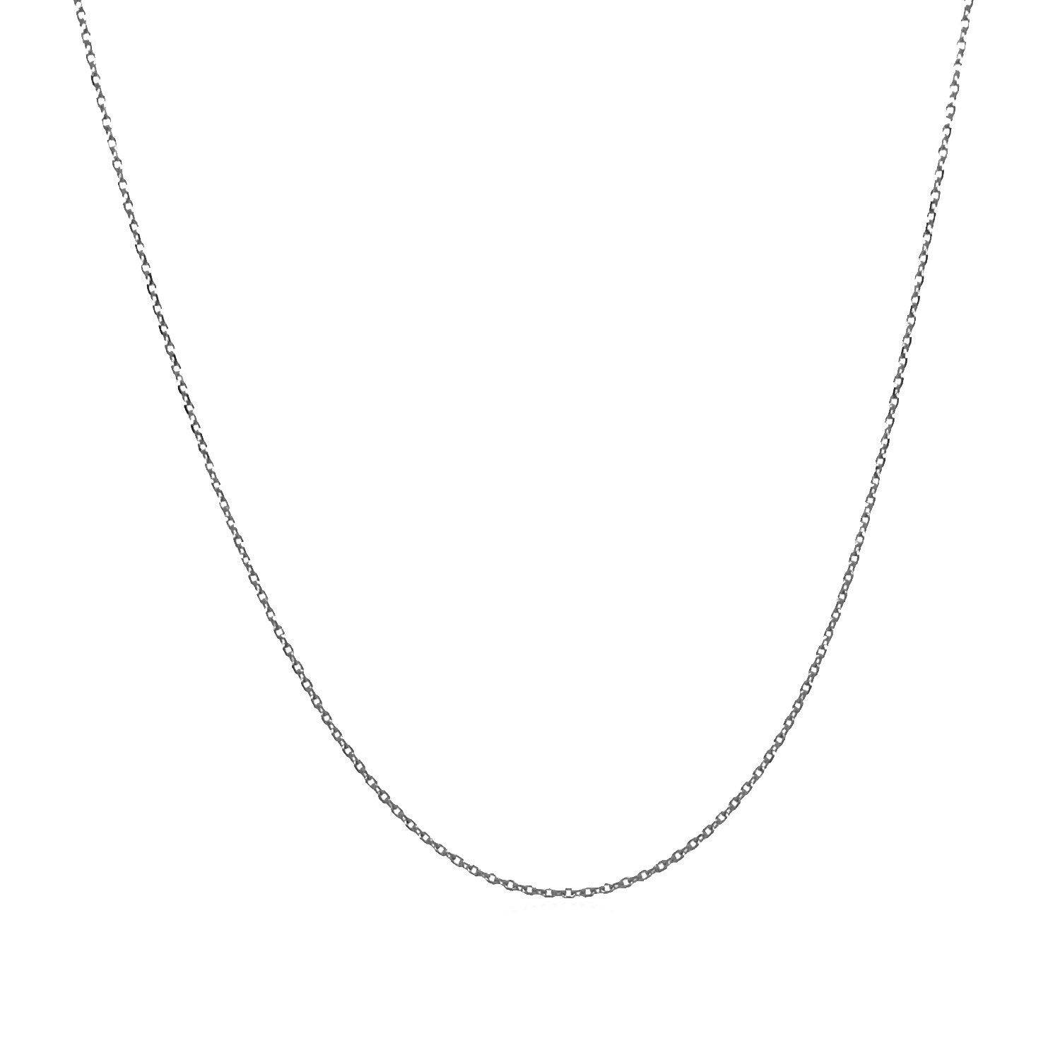 Chaîne à maillons torsadés taille diamant en or blanc 14 carats 0,7 mm