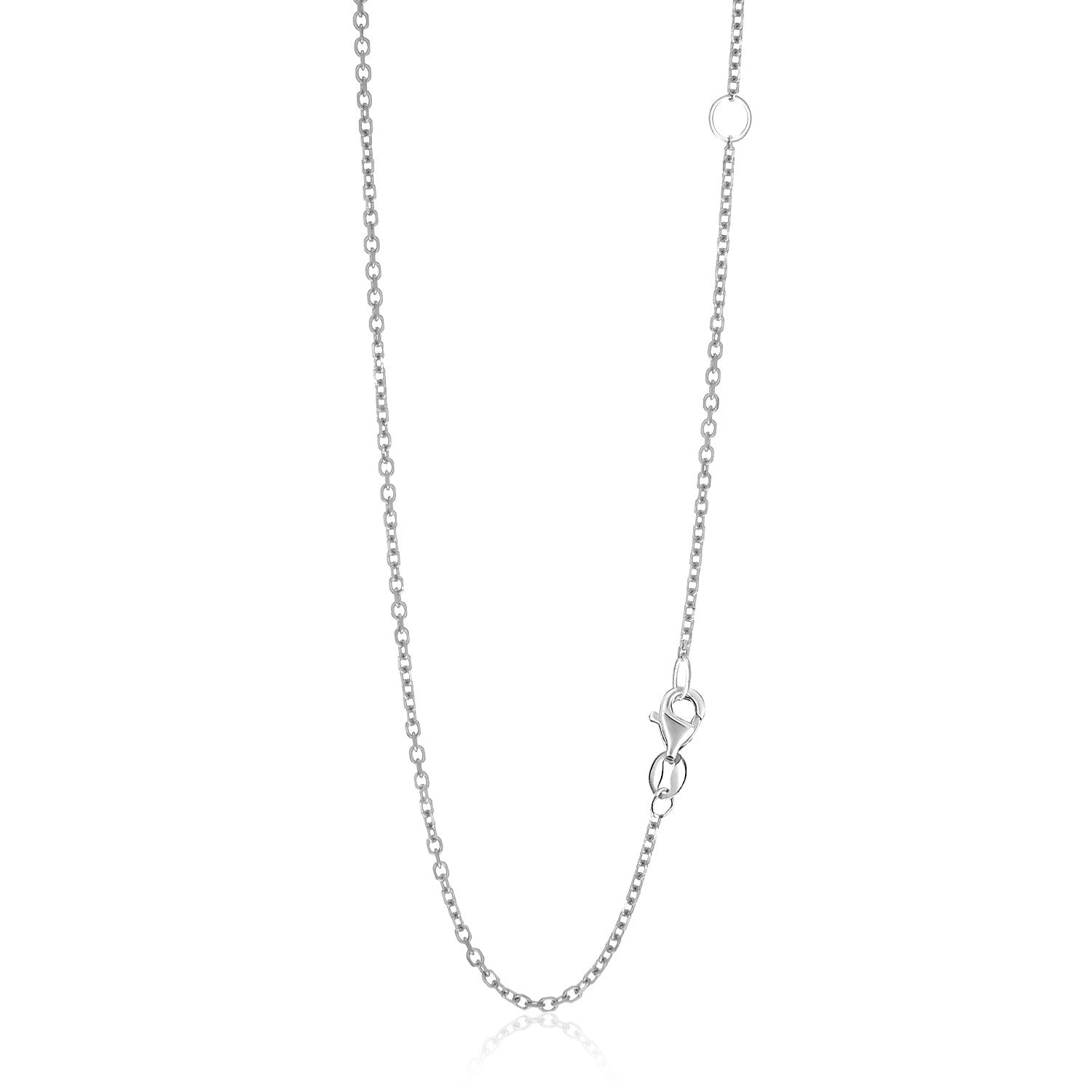Chaîne câblée réglable en or blanc 14 carats 1,5 mm