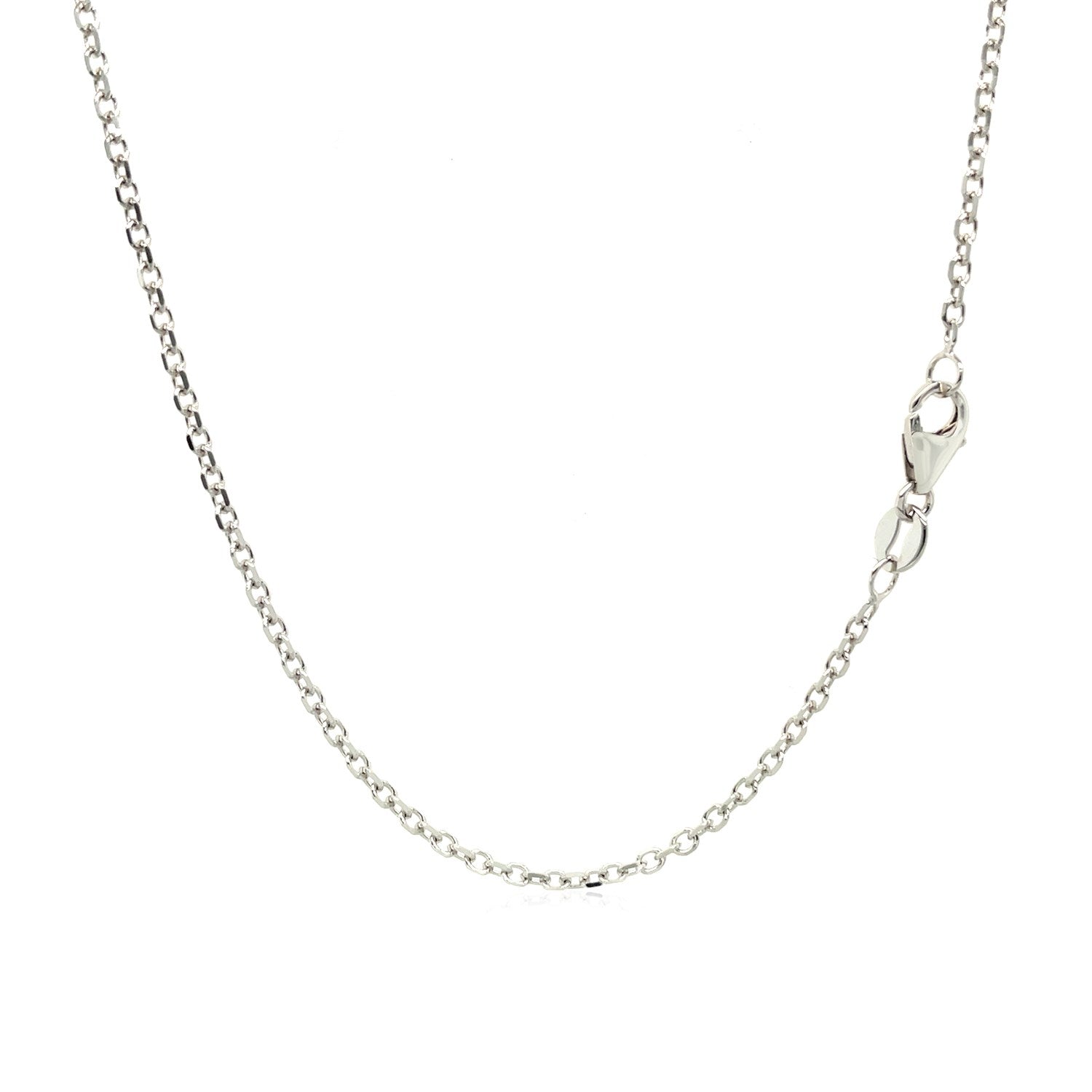 Chaîne câblée réglable en or blanc 14 carats 1,5 mm