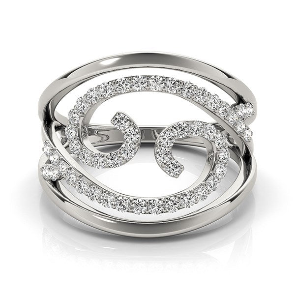 Anillo de diamantes con diseño de remolino en oro blanco de 14 k (1/2 quilates)